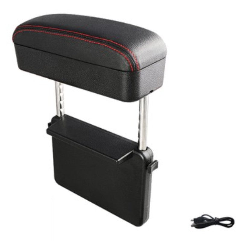 BowLift | 3-in-1 Universal Adjustable Car Armrest Storage Box, with Arm Support, Wireless Charging & Item Storage, for Long Distance Drive (1PC)