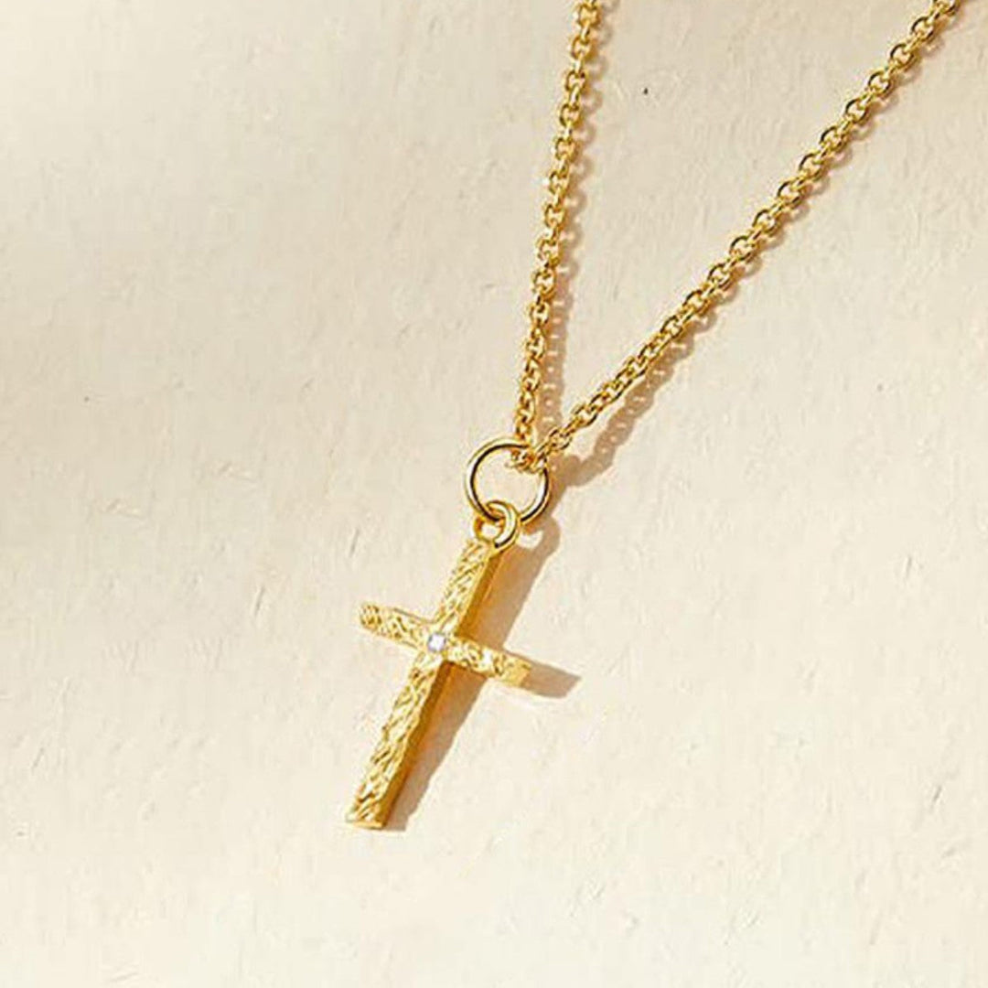 Kalsten | 2pc 14k Initial & Cross Necklace Set