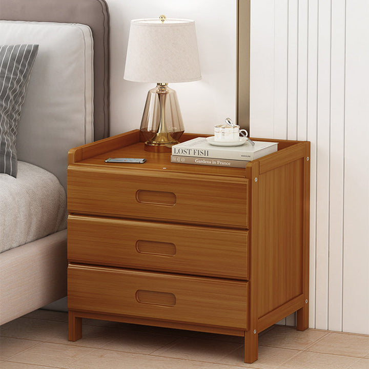 HanaCrate Japanese Nightstand – Solid Wood, 1 or 3 Drawers