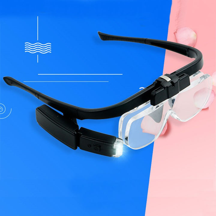 Kalsten | Portable Wearable LED Magnifying Glasses, with Adjustable Light Angle & Replaceable Lenses