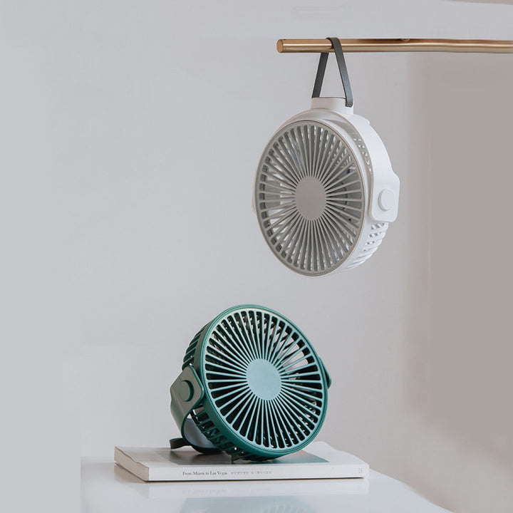 2-in-1 Rechargeable Portable Hanging / Desk Fan, with Night Light, 4 Adjustable Wind Speeds | Kalsten