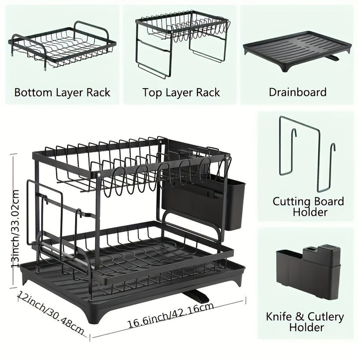 Draining rack 2 tiers with drainage | Kalsten