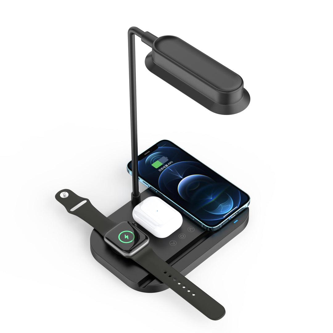 LED table lamp with dimmer and wireless charger for smartphones (4-in-1) | Kalsten