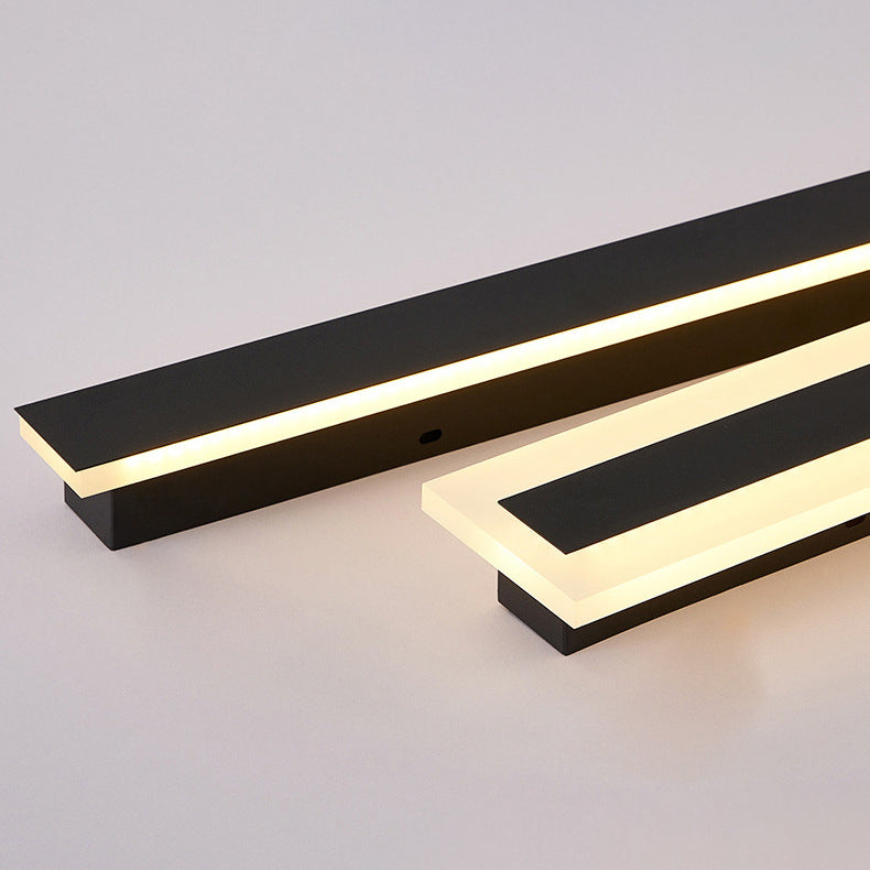 Modern Minimalist Long Rectangular Aluminum Acrylic LED Wall Sconce Lamp For Garden | Kalsten