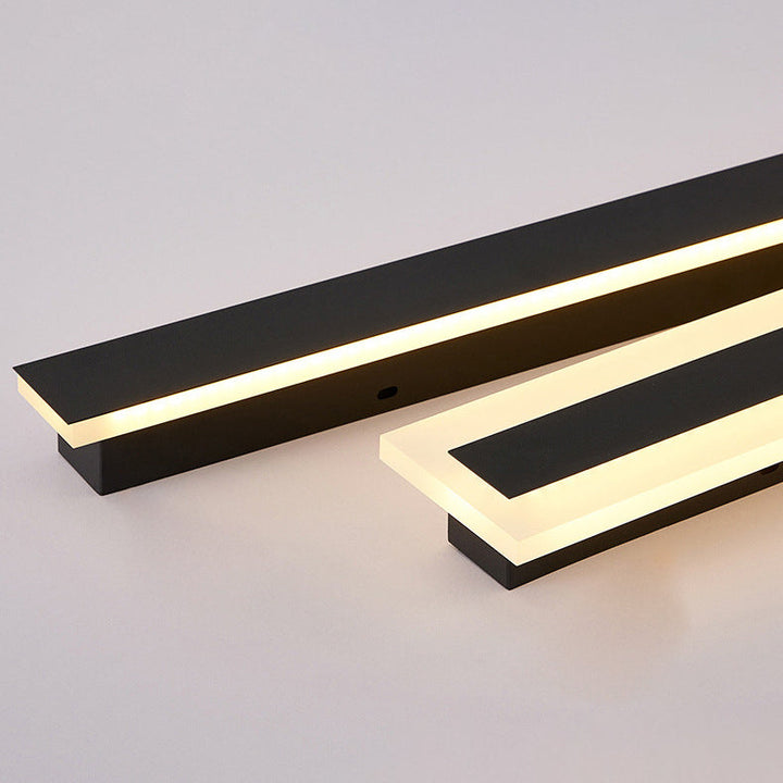 Modern Minimalist Long Rectangular Aluminum Acrylic LED Wall Sconce Lamp For Garden | Kalsten