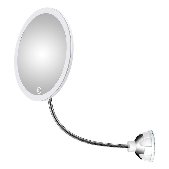 Makeup mirror with LED &amp; magnification - with suction cup and flexible arm | Kalsten