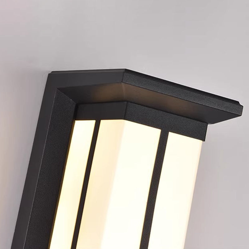 Modern Industrial Cuboid Aluminum Acrylic LED Waterproof Outdoor Wall Sconce Lamp For Outdoor Patio | Kalsten