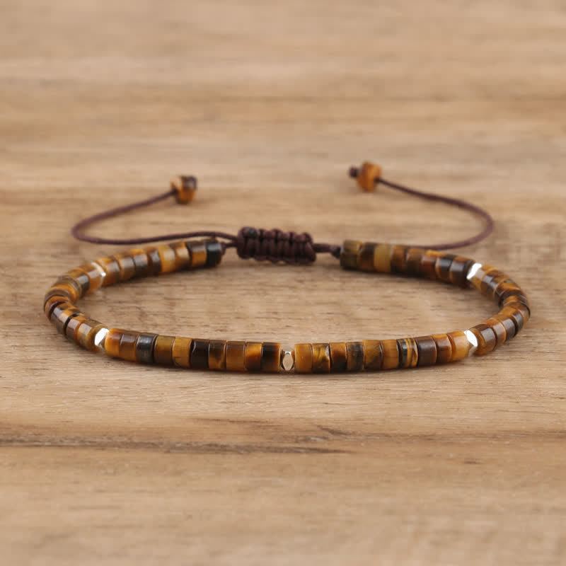 Kalsten | Braided bracelet with 2.4 mm natural stone rollers – Seraphina