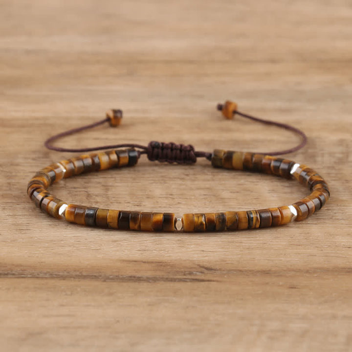 Kalsten | Braided bracelet with 2.4 mm natural stone rollers – Seraphina