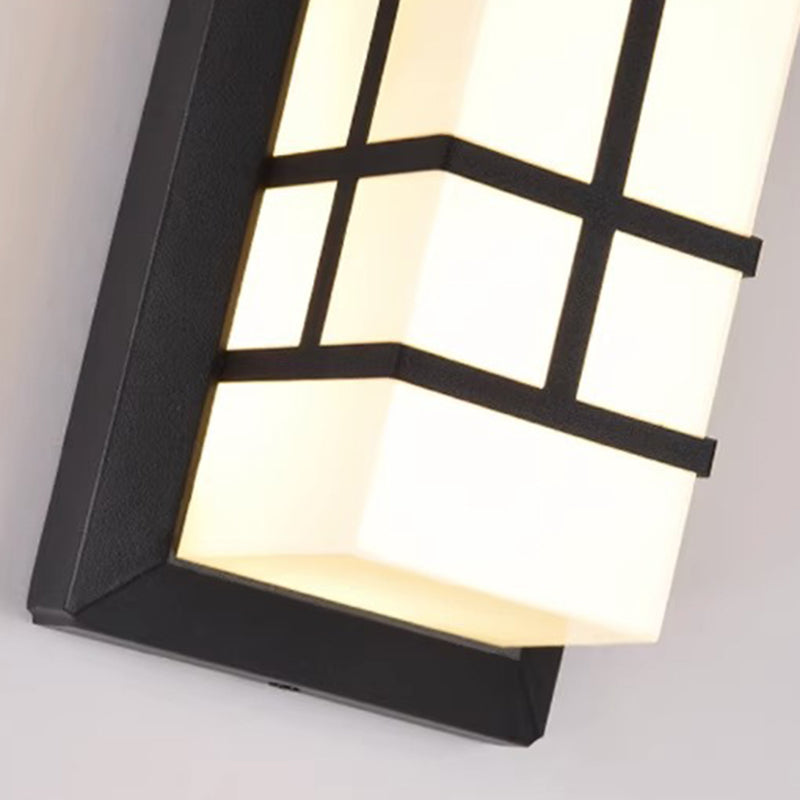 Modern Industrial Cuboid Aluminum Acrylic LED Waterproof Outdoor Wall Sconce Lamp For Outdoor Patio | Kalsten