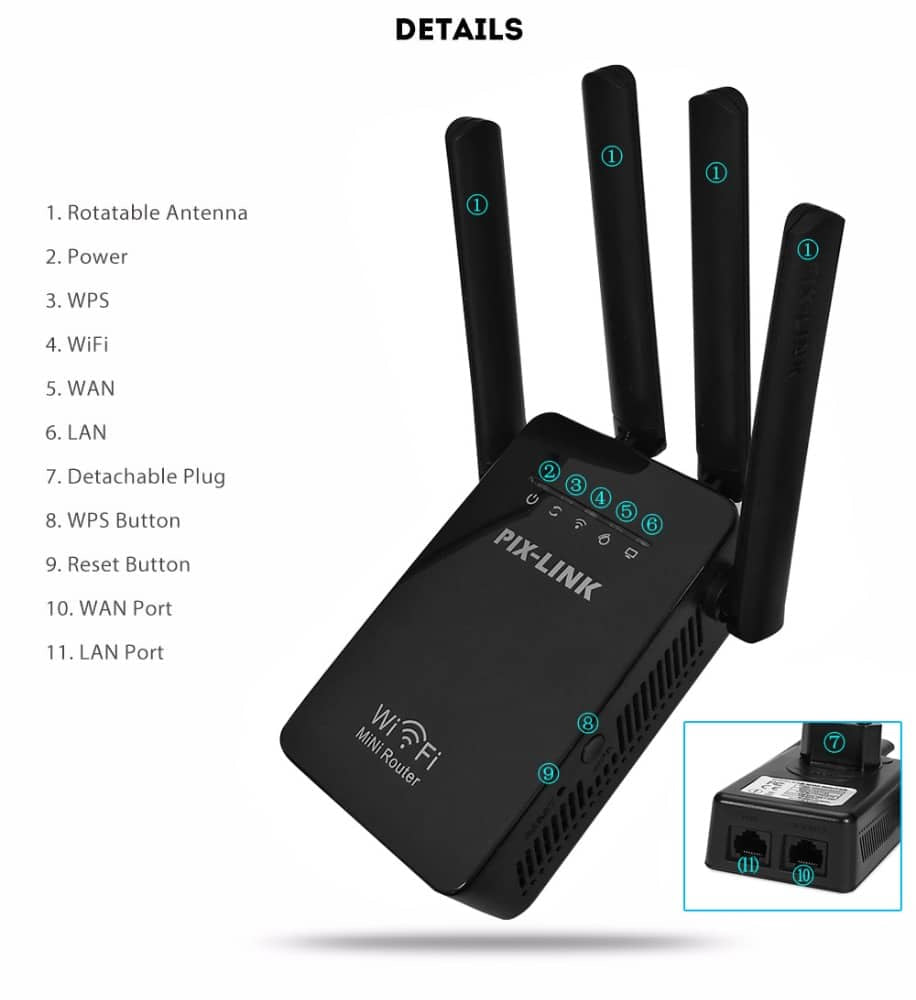 Wi-Fi Range Extender (Repeater / Extender) 300Mbps - 2.4 GHz | Kalsten