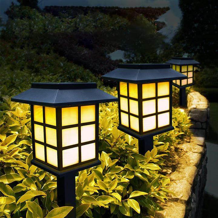 Traditional European Waterproof Solar ABS PC Plastic Rectangular LED Landscape Lighting For Garden | Kalsten