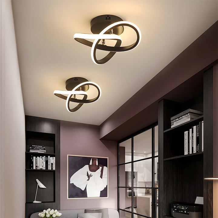 Kalsten | Ceiling Light with LED Black Metal Frame