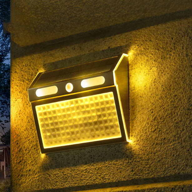 Solar Induction Stainless Steel Trapezoidal LED Outdoor Waterproof Wall Sconce Lamp | Kalsten