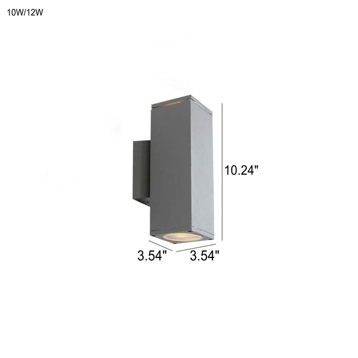 Modern Minimalist Square Column LED Luminous Outdoor Waterproof Wall Sconce Lamp | Kalsten