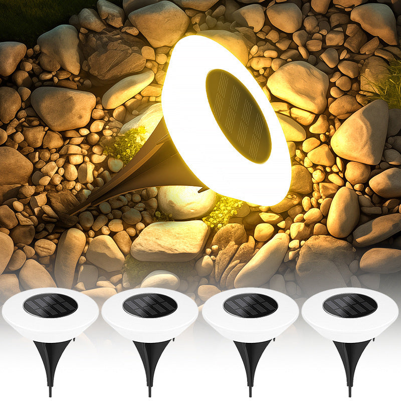 Modern Simplicity Solar Waterproof PP PS Round Conic LED Landscape Lighting Outdoor Light For Garden | Kalsten