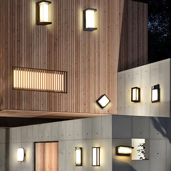 Modern Creative Geometry Aluminum Outdoor Waterproof LED Wall Sconce Lamp | Kalsten