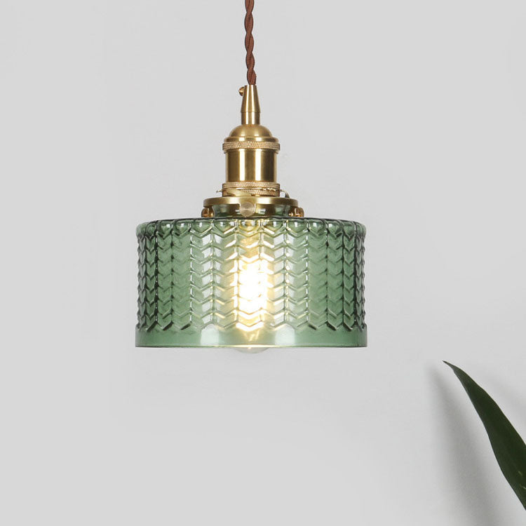 Pendant Light Glass Copper 6 in Clear Modern Hallway Living Room Bedroom LED Incandescent Fluorescent Hardwired Fixture | Kalsten
