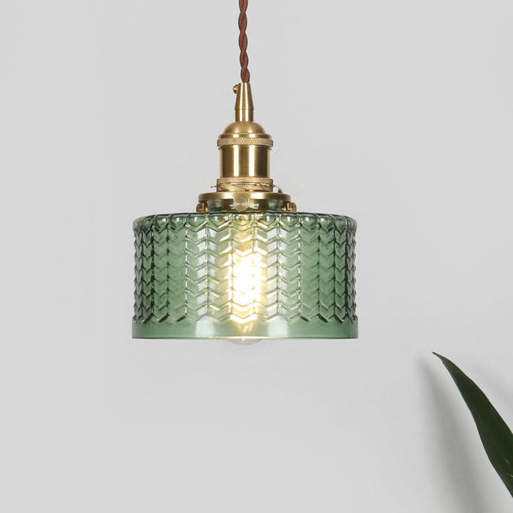 Pendant Light Glass Copper 6 in Clear Modern Hallway Living Room Bedroom LED Incandescent Fluorescent Hardwired Fixture | Kalsten