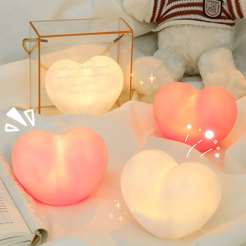 LuvSphere Silicone LED Night Light | Heart-Shaped Design | Table Lamp | Warm Mood Light | Decorative | Kalsten