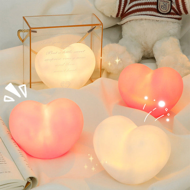 LuvSphere Silicone LED Night Light | Heart-Shaped Design | Table Lamp | Warm Mood Light | Decorative | Kalsten