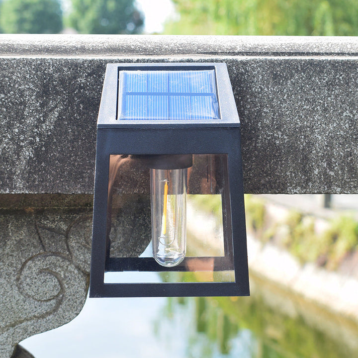 Modern Square Plastic Solar LED Outdoor Waterproof Garden Landscape Wall Sconce Lamp | Kalsten