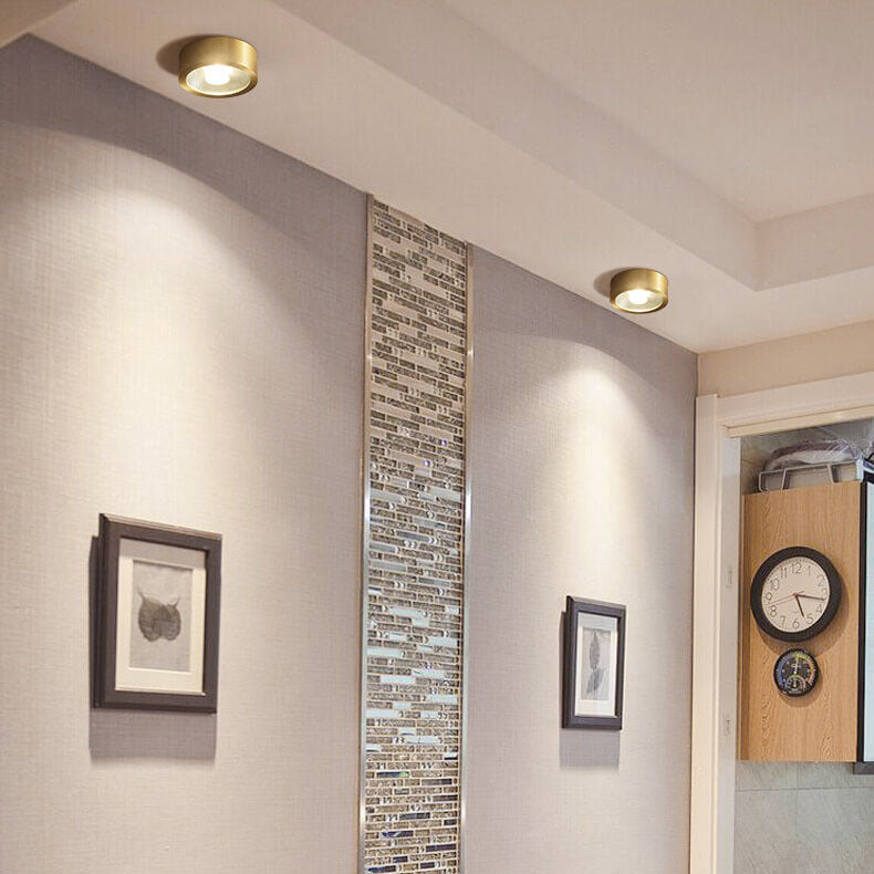 Flush Mount Ceiling Light Copper 4.72 in Built-In LED Modern Hallway Living Room Bedroom Lighting | Kalsten