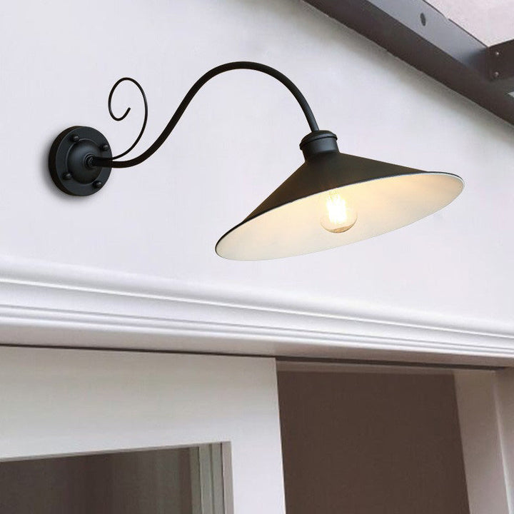 Contemporary Retro Waterproof Iron Round 1-Light Wall Sconce Lamp For Garden | Kalsten