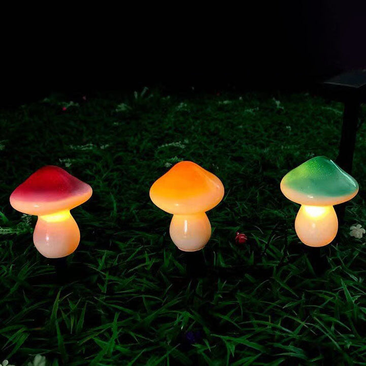 Solar Outdoor Resin Mushroom LED Garden Ground Insert Decorative Landscape Light | Kalsten