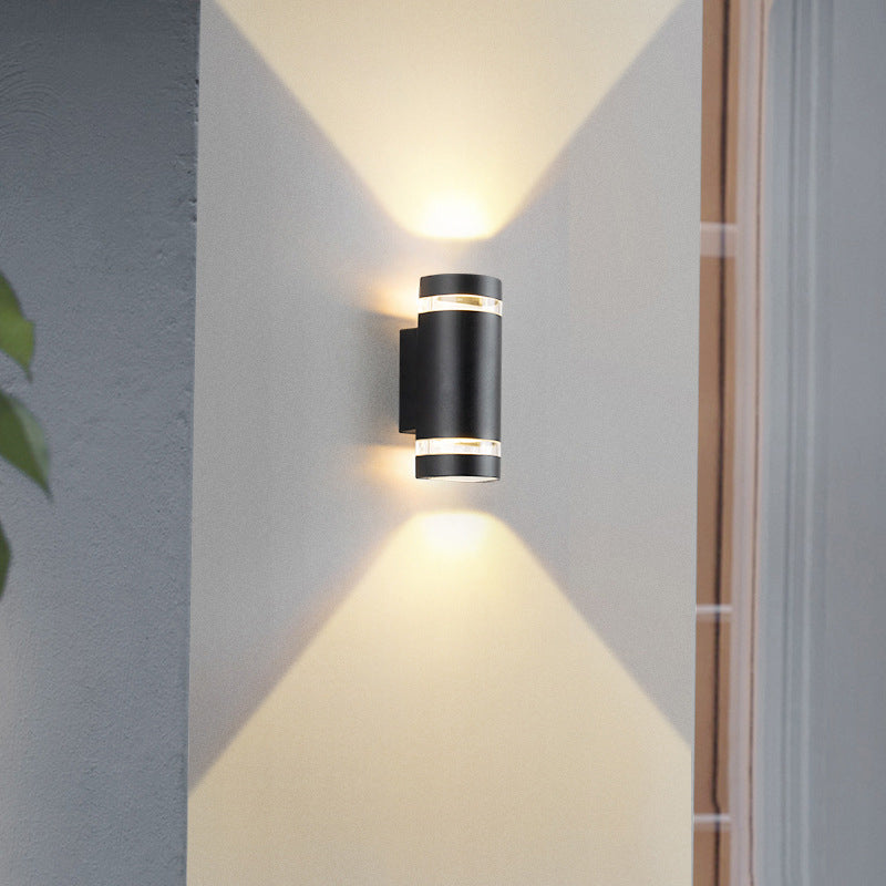 Contemporary Industrial Waterproof Aluminum Cylinder LED Up And Down Luminous Spotlight Wall Sconce Lamp For Outdoor Patio | Kalsten