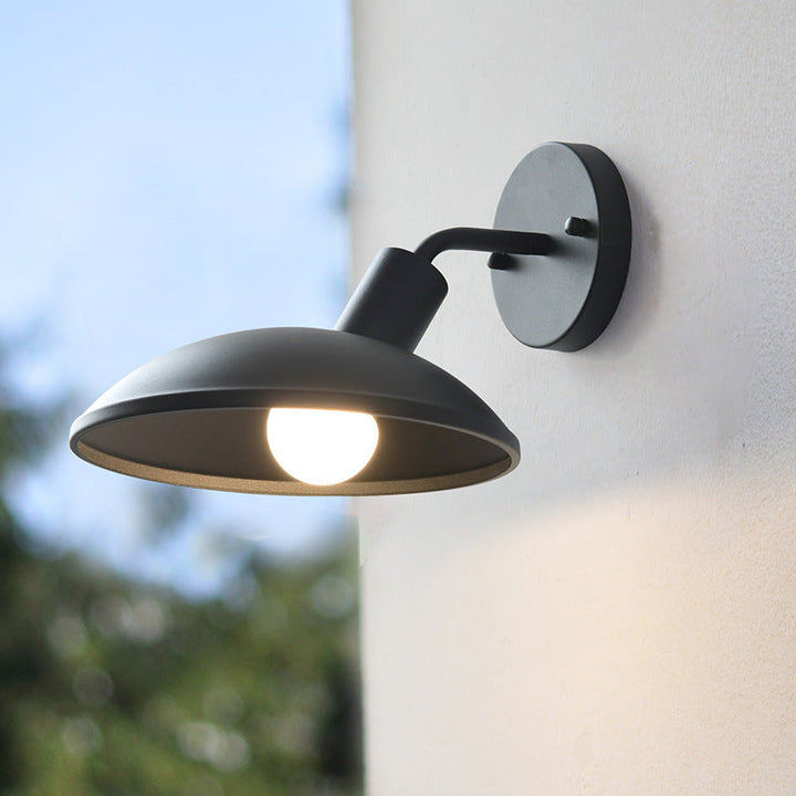 Modern Minimalist Waterproof Round Iron 1-Light Wall Sconce Lamp For Outdoor Patio | Kalsten