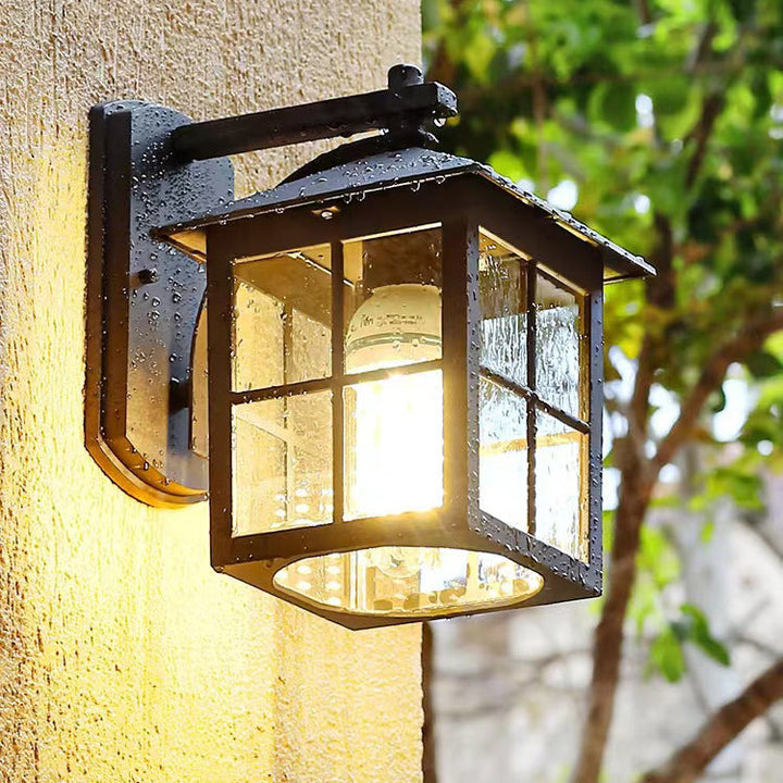 Modern Simplicity Waterproof Aluminum Square Glass Shade 1-Light Wall Sconce Lamp For Outdoor Patio | Kalsten