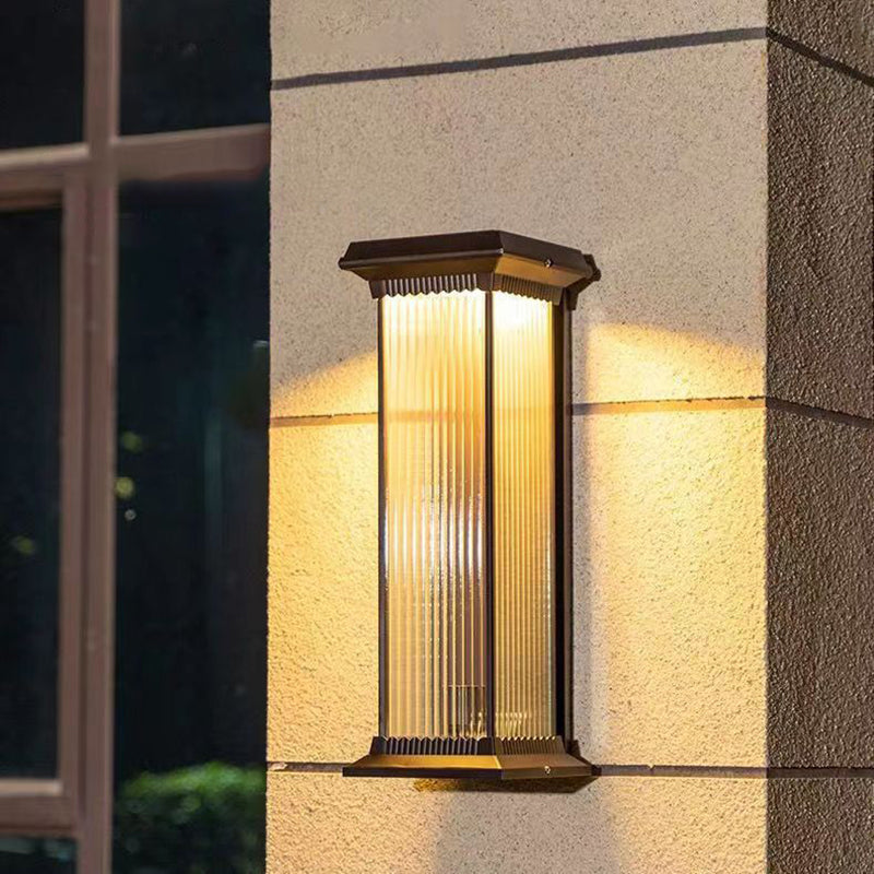 Modern Minimalist Waterproof Rectangle Aluminum Glass 1/2 Light Outdoor Wall Sconce Lamp For Garden | Kalsten