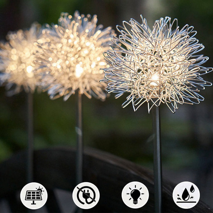 Solar LED Garden Light (2 pieces) Dandelion Design with Spike | Kalsten