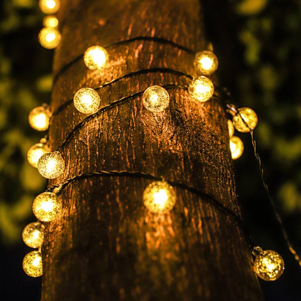 Solar string lights with ball lights - 5M-20 LED / 7M-50 LED / 12M-100 LED | Kalsten