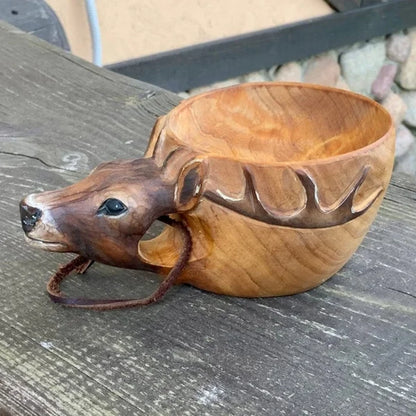 BowLift | Wooden Cup - WildSip - Handmade Animal Design - Adventurous Hydration