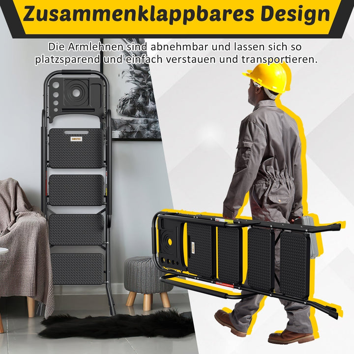 Folding Ladder 4 Steps/5 Steps with Removable Armrests | Kalsten