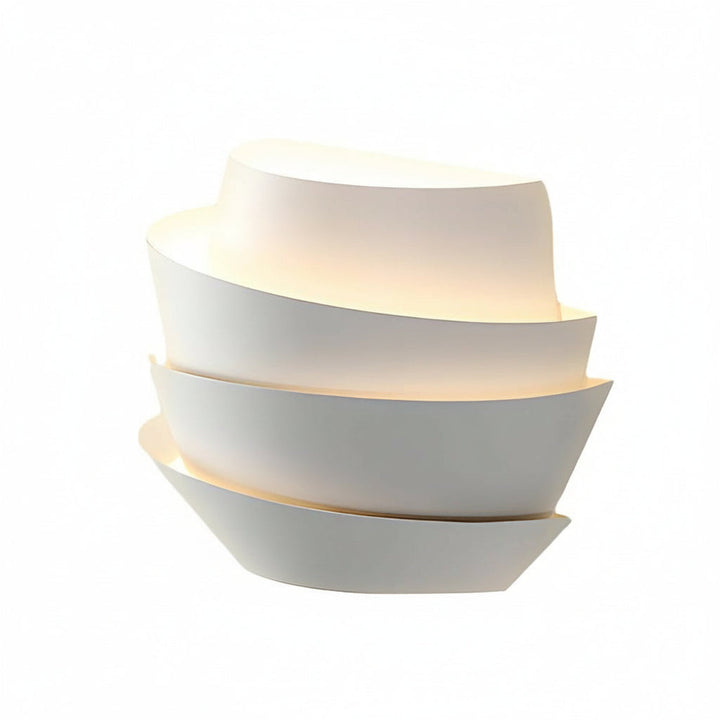 Modern White Layered Wall Sconce – Half-Cylinder Iron 2-Light (G9 & 10x30cm) | Kalsten