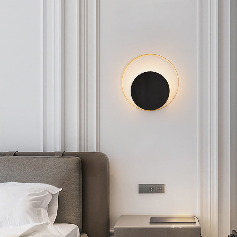 Modern Minimalist Iron Circle Ring 1-Light Wall Sconces Lamp For Bedroom | Kalsten