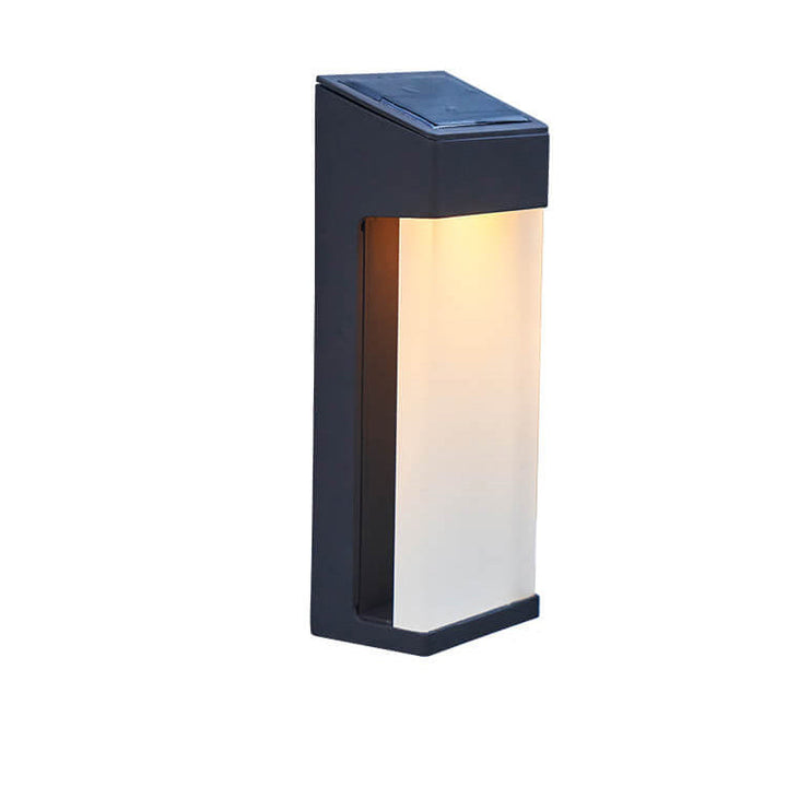 Solar Square Frosted Glass Waterproof Outdoor LED Wall Sconce Lamp | Kalsten