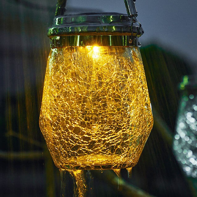 Contemporary Creative Crackle Glass Bottle Star Decor LED Solar String Light For Outdoor Patio | Kalsten