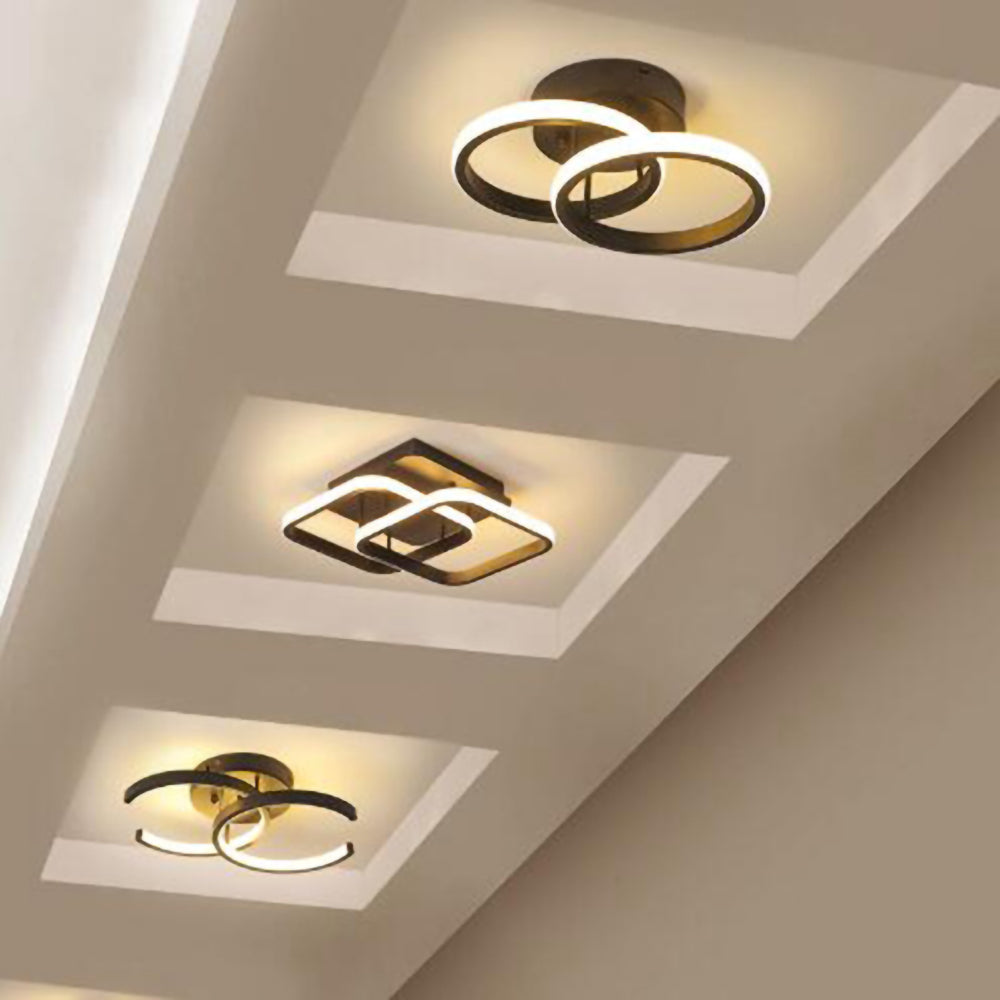Kalsten | Ceiling Light with LED Black Metal Frame