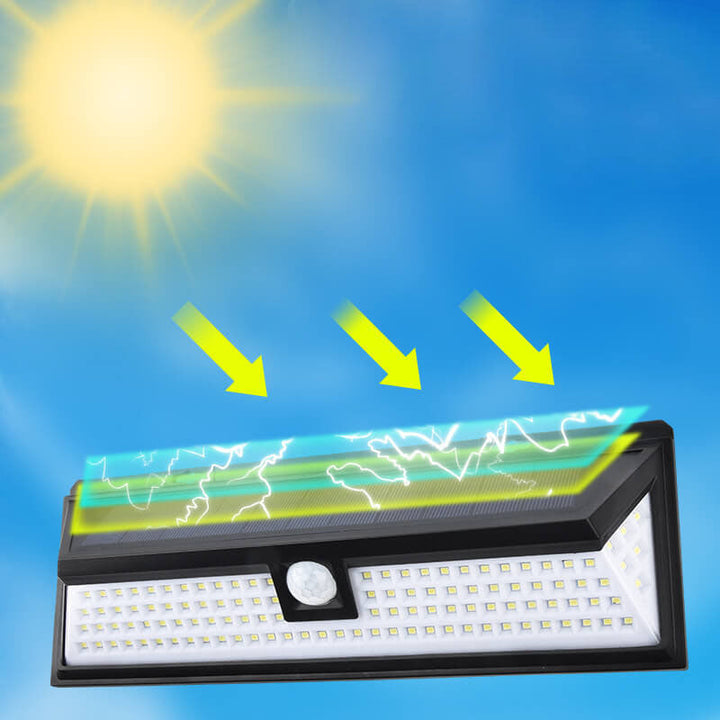 Modern Black Rectangular Human Sensor Solar Waterproof Outdoor Garden LED Wall Light | Kalsten