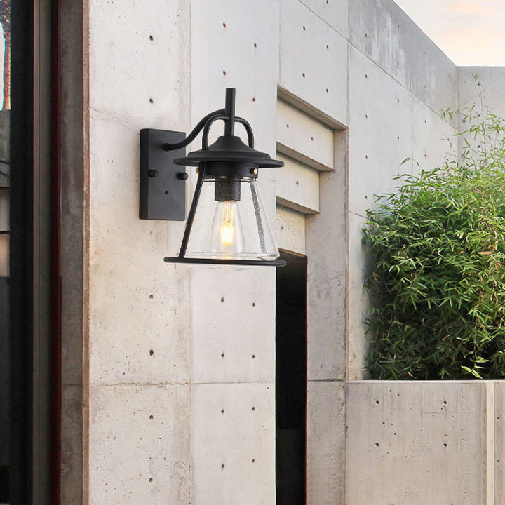 Waterproof Glass Cone Shade 1-Light Outdoor Wall Sconce Lamp | Kalsten
