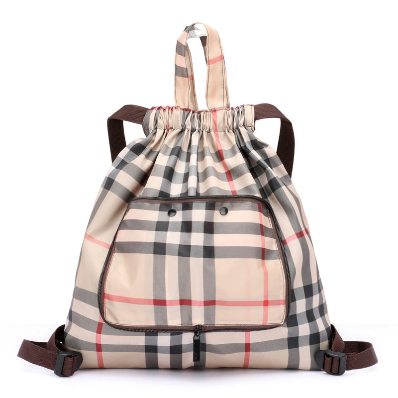 Foldable Printed Nylon Backpack with Drawstring | Kalsten