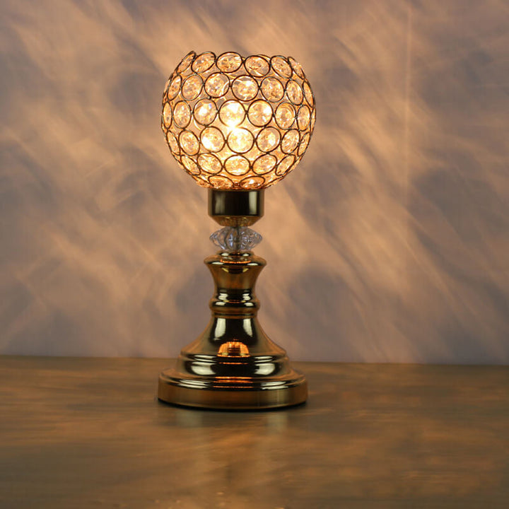 European Luxury Crystal Ball 1-Light Art Table Lamp | Kalsten