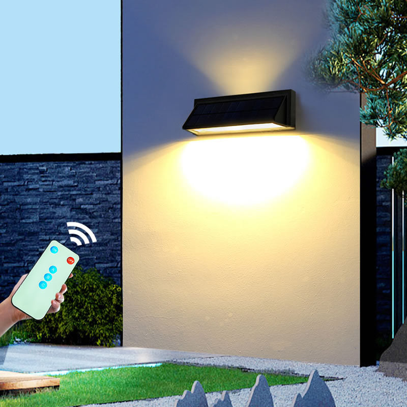 Outdoor Solar Waterproof Rectangular Slant LED Patio Wall Sconce Lamp | Kalsten