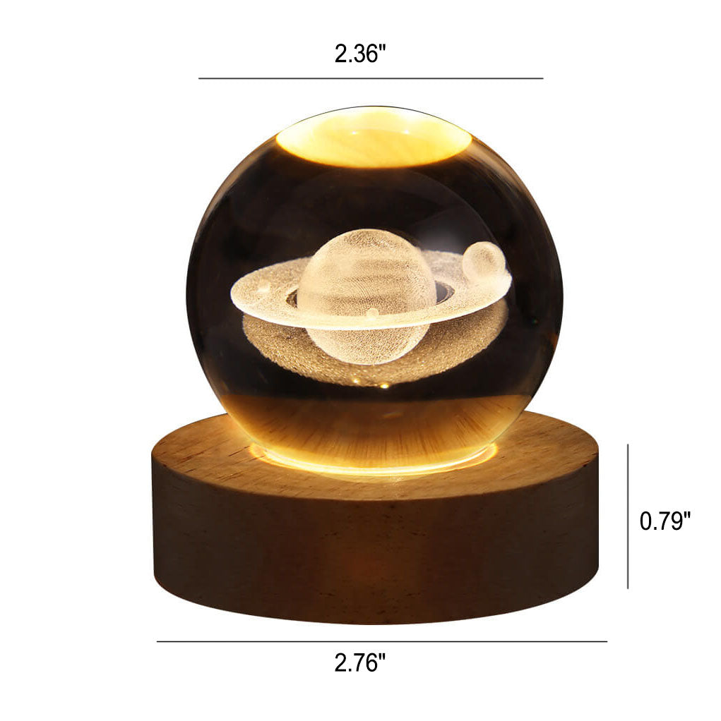 Creative Decorative Star System Crystal Ball USB LED Night Light Table Lamp | Kalsten
