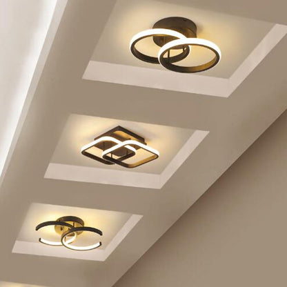Kalsten | Ceiling Light with LED Black Metal Frame