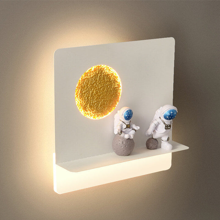 Contemporary Creative Iron Resin Round Astronaut LED Wall Light Lamp for Bedroom | Kalsten